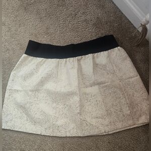 Shimmery Gold & Cream Mini Skirt